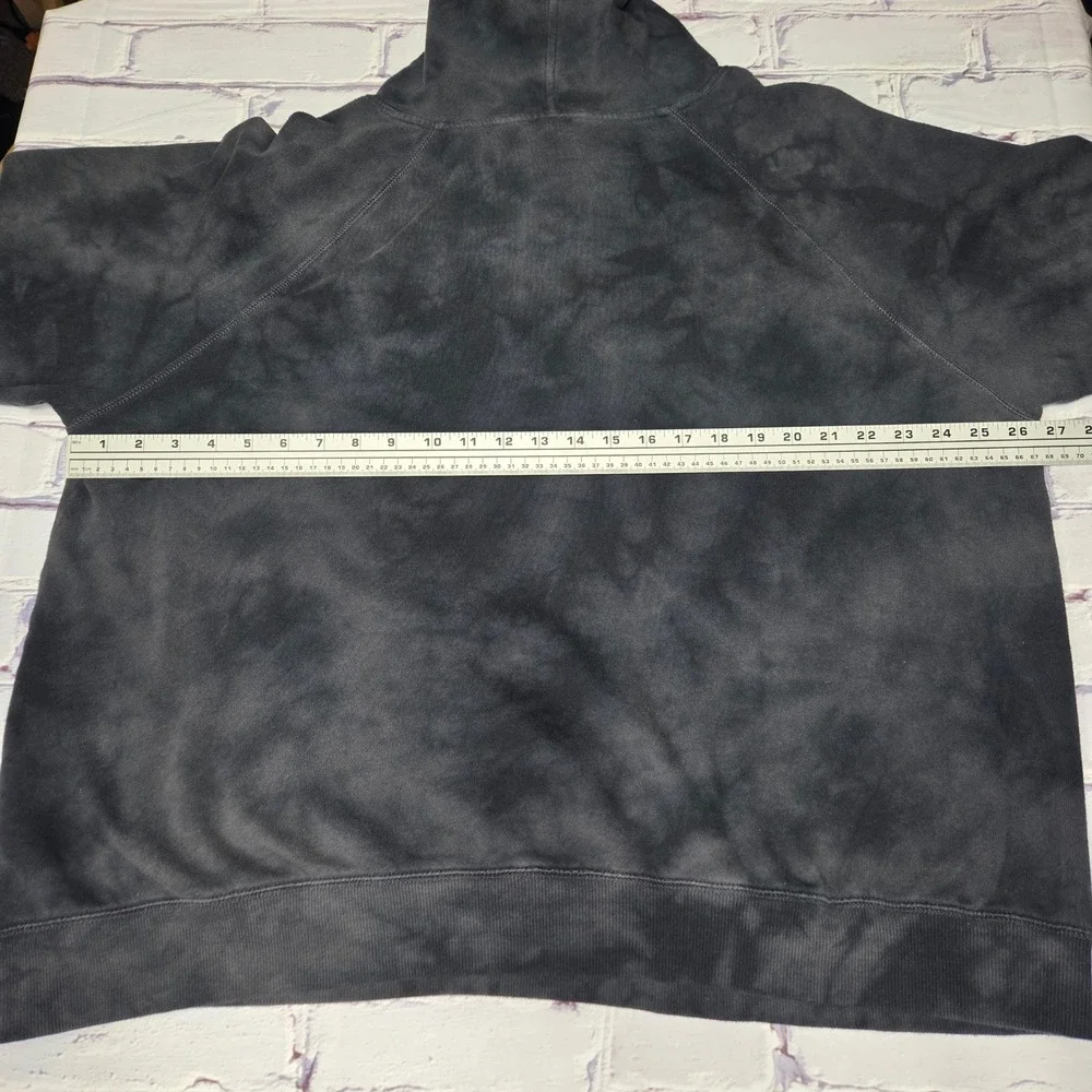 Old Navy Easy Vintage Hoodie Black Tonal Tie Dye Sweatshirt 2X Plus Pocket Comfy - Picture 7 of 10